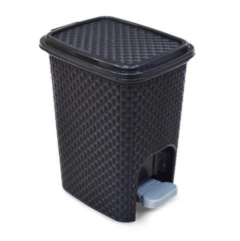 Lixeira Com Pedal 7 Litros Rattan Preta